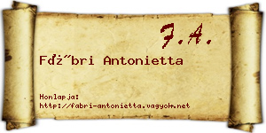 Fábri Antonietta névjegykártya